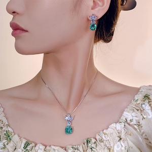 High Quality Eco-friendly Copper Jewelry Set Non Tarnish 12*12-10*10mm Yellow Zircon <b>Delicate</b> Durable Fashion Jewelry Set - Product Image 3