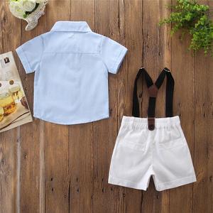 Baby boy signori 2pcs abiti 2019 estate <span class=keywords><strong>neonato</strong></span> vestiti del bambino del ragazzo che coprono gli insiemi camicia cravatta + infantile globale per usura del partito - Product Image 2