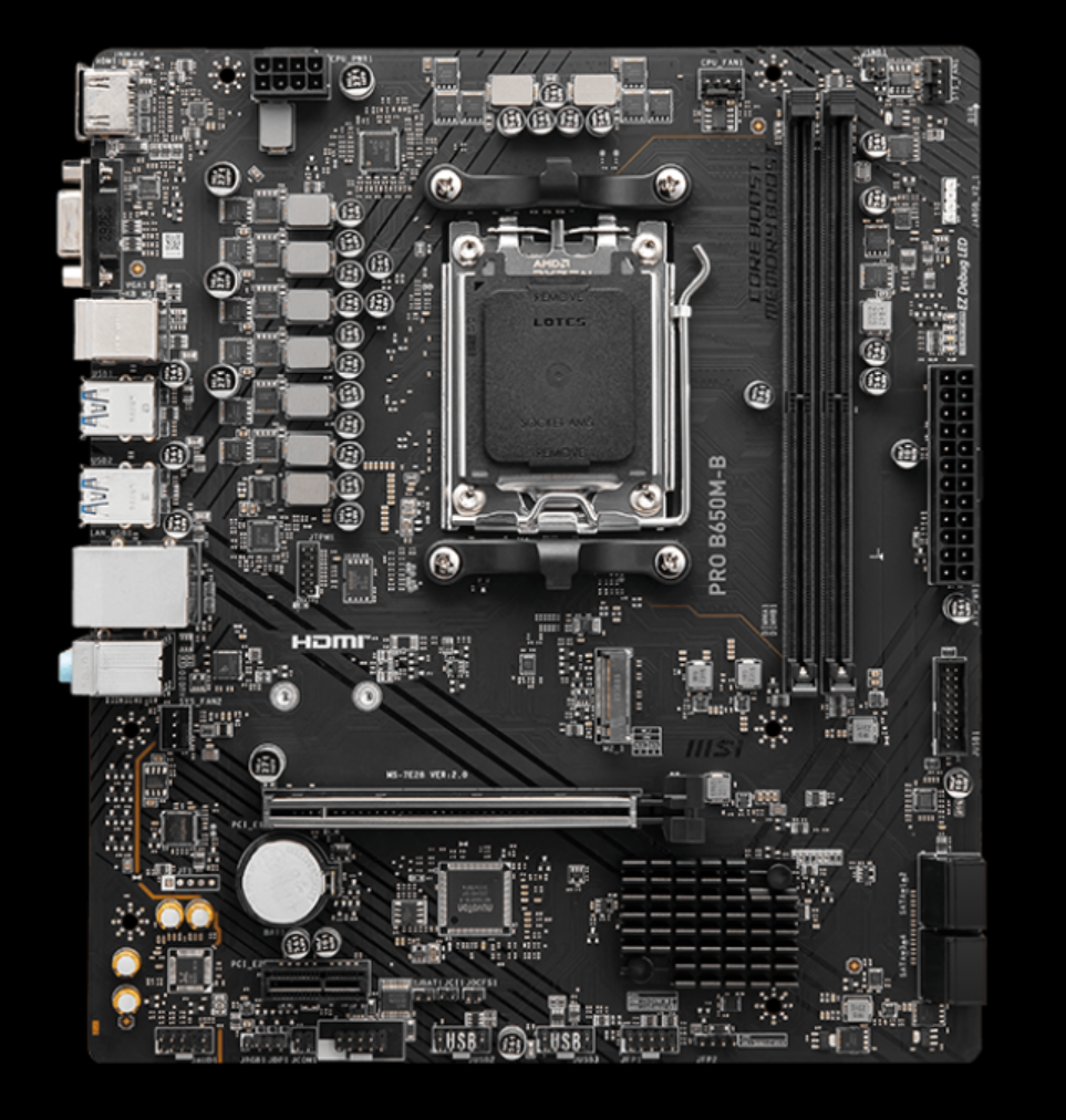 MSI PRO B650M-B DDR5 Motherboard - Ideal for Gaming & Office