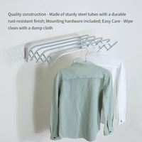 Poteau de séchage de vêtements de balcon mural en métal Étagère pliante rétractable invisible pour porte-serviettes et porte-serviettes de bain