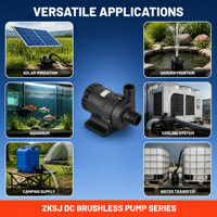 Pompe à eau CC 24V ZKSJ 13500L/H, hauteur de refoulement 10M, pompe à entraînement magnétique sans balais pour circulation d'eau salée, eau chaude et liquides de refroidissement