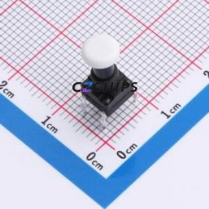 TSW06112-140B331CA-003E Tactile Switch Through hole-4P,6.1x6.1mm Switch Single Pole Single Throw Round Button 1.8N 6.1mm - Product Image 1