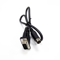 Cable de Video DB9 D-SUB de 9 Pines a Terminal S Mini Din de 8 Pines, Cable de Comunicación RS232 Mini Din de 8 Pines MD 8P para Programación PLC para PC