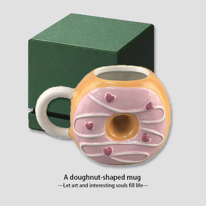 Taza de Cerámica Creativa, Linda y Femenina en Forma de Donut con un Alto Nivel de Estética y Estilo Ins, Taza de Café para Oficina - Product Image 1