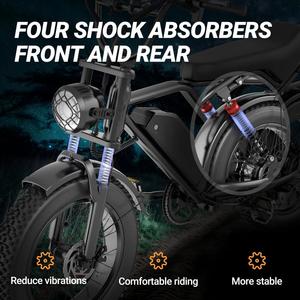 Vélo électrique haute performance 250W, pneus larges de 20 pouces, vélo de montagne électrique à suspension intégrale, tout-terrain, pour chemins en pierre - Product Image 3