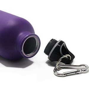 Purple Stainless Steel Vacuum <b>Flask</b> Double Wall Insulated With Carabiner Travel Water Bottle - Product Image 6