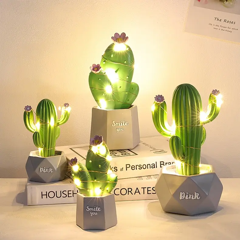 Hars Ambachtelijke Nordic Ins Stijl Innovatieve Led Indoor Sier Tafel Licht Cactus Cereus Gift Desk Night Light Kids Klasgenoot