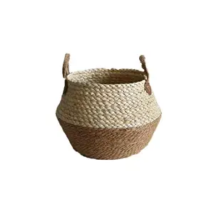 Straw decorative flower pots home flower baskets bamboo weavings