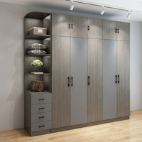 Armoire autoportante de luxe moderne italienne Buran avec coiffeuse intégrée |   Combinaison de meubles de chambre à coucher grande capacité et gain de place