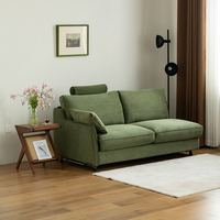Canapé-lit sectionnel multifonctionnel 2-en-1 en microfibre, inclinable et extensible, idéal pour les petits appartements, les salons et les bureaux à domicile