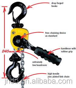 Blok rantai tuas Manual, peralatan pengangkat ringan portabel 250kg 500kg - Product Image 4