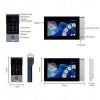 Sonnette vidéo à écran tactile LCD 7 pouces en aluminium avec alimentation CC, vision nocturne infrarouge, source d'approvisionnement dédiée à l'exportation transfrontalière, prix bas