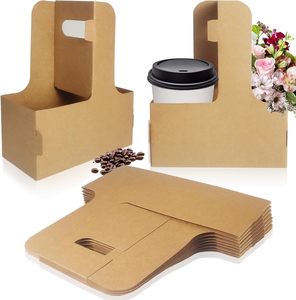 ถาดใส่เครื่องดื่มแบบกำหนดเอง รีไซเคิลได้ สำหรับใส่ชา กาแฟ เครื่องดื่มแบบนำกลับบ้าน บรรจุภัณฑ์แบบใช้แล้วทิ้ง มีช่อง 2/4/6 ช่อง - Product Image 1