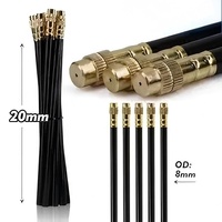 F108 Buse de pulvérisation universelle en cuivre jaune de 8 mm à raccord rapide pour humidification de jardin, flexible et orientable