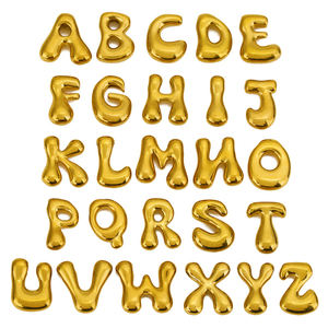 Fabrication en gros de breloques vintage tendance avec lettres de l'alphabet, plaquées or 18 carats, en acier inoxydable, pendentif initial unique, bijoux - Product Image 4