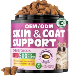 ओम गंध बिल्ली की त्वचा और कोट स्वास्थ्य चचा ओमेगा 3 के साथ, स्वस्थ त्वचा की खुराक और विटामिन के लिए बायोटिन - Product Image 1