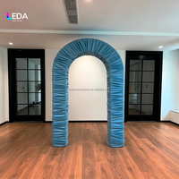 Support d'arche plissé réutilisable LEDA en tissu, cadre d'arche 3D avec housse en tissu froissé pour la décoration d'événements de mariage
