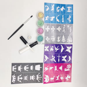 Kit de Tatuajes con Purpurina con Plantillas de Animales y Coronas, Polvo y Pinceles para Decoración de Fiestas Infantiles en la UE y EE. UU. - Product Image 3