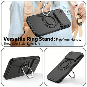 เคสโ<span class=keywords><strong>ท</strong></span>รศัพ<span class=keywords><strong>ท</strong></span>์กันกระแ<span class=keywords><strong>ท</strong></span>ก TPU พร้อมขาตั้งแม่เหล็กหมุนได้ 360 องศา ดีไซน์แบบกลไก ปกป้องเลนส์เต็มรูปแบบ สำหรับ 17 Pro Max 16 Pro 15 - Product Image 6