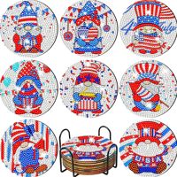 Sous-verre personnalisé classique 5D en acrylique à peindre soi-même avec diamants, motif bonhomme de neige, résistant à la chaleur, avec support, cadeau de table pour les fêtes