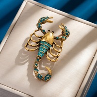 Nouvelle broche de costume pour homme et femme, bijou créatif en alliage et strass, forme de broche scorpion, personnalité audacieuse et originale