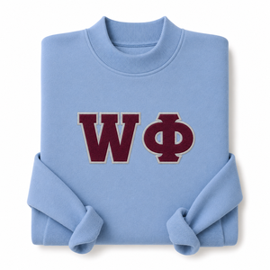 Sweat-shirt à col rond en chenille brodé sur mesure avec lettres grecques en feutre appliqué pour <span class=keywords><strong>les</strong></span> tenues de fraternité et de sororité - Product Image 4