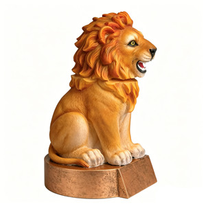 Trophée <span class=keywords><strong>Lion</strong></span> en Résine à Tête Mobile Personnalisable – Base Vierge – Souvenir de Compétition Sportive – Décoration de Bureau - Product Image 5
