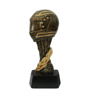 Trophée de casque de course en résine personnalisé WeiVista, sculpture de récompense moto vintage, modèle fait main