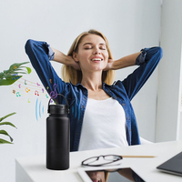Botol Minum Olahraga Custom Vacuum Flask Travel 18oz 32oz Stainless Steel Gym Tumbler Dinding Ganda Terisolasi dengan Speaker
