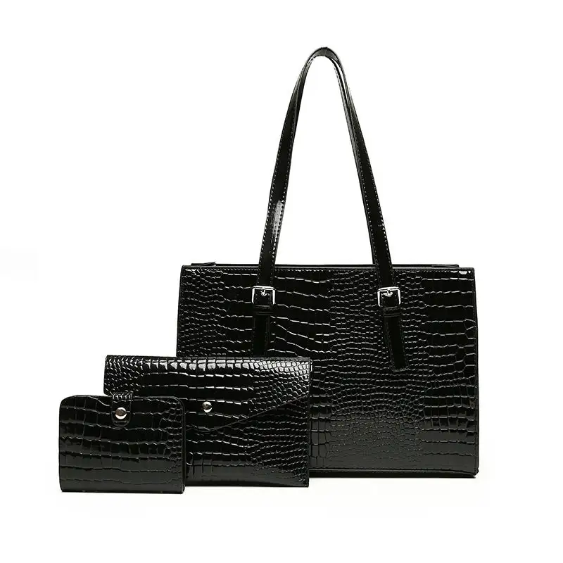 Commercio all'ingrosso Vintage elegante In pelle di alligatore borse 3 In 1 signore borse di lusso Tote Bag per le donne
