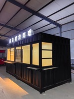 Kiosque polyvalent en conteneurs préfabriqués, conteneur plat pour restauration rapide, café, stand de hamburgers, stand de fruits, appartement