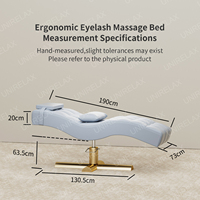 Unisofa-Lit ergonomique en mousse pour les cils, shampooing et fauteuil inclinable, lit rose de luxe pour massage facial