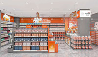 Étagères de présentation pour magasins de cosmétiques coréens, présentoirs métalliques gris avec rayonnages ouverts réglables pour les magasins de soins personnels