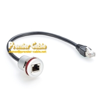 Câble réseau Cat5 cat6 RJ45 mâle à femelle rond pour montage sur panneau câble d'extension pour montage sur châssis câble de montage à bride Ethernet
