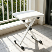 Portable Drum Kit Piano Bench Collapsible Electronic Organ Stool Music Stool X-style White Folding Piano Keyboard Stool