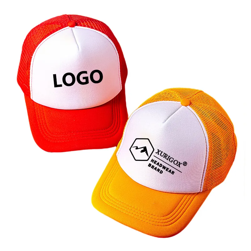 Factory Wholesale Plain Blank or Custom Printed and Embroidered Foam Mesh Golf Trucker Hat Cap with Embroidery Logo