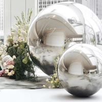 Boule de miroir argentée gonflable grosses boules brillantes ballon de fête disco géant décor d'événement de noël réfléchissant PVC grande sphère de miroir