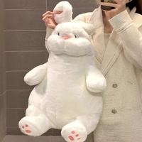 Cadeau de Pâques : Peluche Lapin Paresseux Mignon en Peluche Courte, Coussin Décoratif, Poupée Lapin, Animal en Peluche