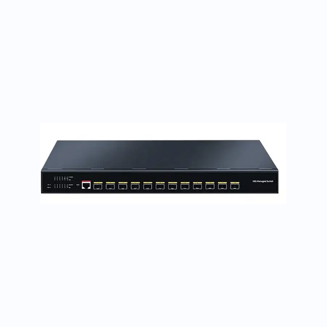 10G Enterprise Ethernet Switch 12 SFP Ports Optical SFP QoS/VLAN/IGMP/DHCP 1U Rackmount 12K Jumbo Frame 32K MAC Address