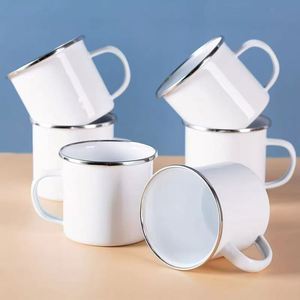 Petite tasse en émail sans couvercle, design classique, plusieurs options de couleurs, pour cadeaux d'affaires, tasse à café, OEM - Product Image 2