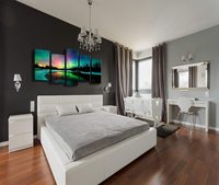 Lot de 5 tableaux imprimés sur toile, motifs paysages naturels modernes, pour décoration murale et intérieure