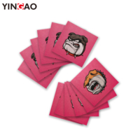 Etiqueta Adhesiva de PVC con Logotipo UV Personalizado, Impresión UV, Diseño de Dibujos Animados, Efecto Esmerilado, Resistente al Agua, Adhesivo con Diseño de Perro, Etiquetas Troqueladas Personalizadas