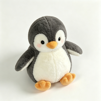Pingüino de peluche personalizado, pingüino gris y blanco, peluche suave de pingüino
