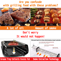 Tragbarer Elektrischer Raclette & Steak-Grill Rauchfreier Indoor Französischer Haushaltsgrill 1500W Aluminium-Grill