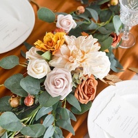 Vente en gros de fleurs artificielles pour la décoration de tables et chaises de mariage, 6 pieds, fausses fleurs, eucalyptus, roses artificielles, guirlande de fleurs