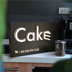 סגנון מודרני הוביל עיצוב דלת סימן חנות קיר שעות עבודה תצוגה - Product Image 2