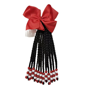 En gros Perruque tressée synthétique, Dreadlocks africaines pour enfants, <span class=keywords><strong>Queue</strong></span> <span class=keywords><strong>de</strong></span> <span class=keywords><strong>cheval</strong></span> perlée <span class=keywords><strong>avec</strong></span> nœud, Accessoires capillaires, Coiffes, <span class=keywords><strong>Queue</strong></span> <span class=keywords><strong>de</strong></span> <span class=keywords><strong>cheval</strong></span> pré-tressée - Product Image 5