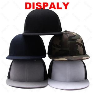 Gorra deportiva de poliéster con logotipo personalizado, visera plana de Hip Hop, parche bordado, malla, camionero, 6 paneles - Product Image 4
