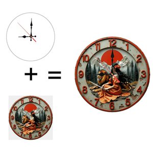 Round Wooden Wall <b>Clock</b> 25x25Cm Quiet <b>Movement</b> Cafe Shop Decor Commercial Space Wall <b>Clock</b> - Product Image 1