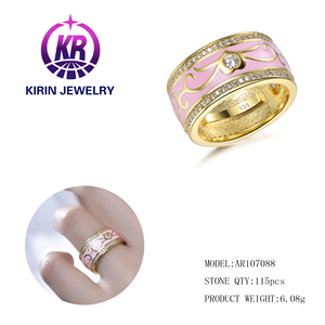 Bijouterie Vente en Gros <span class=keywords><strong>de</strong></span> Bagues Bijoux Bague en Zircon Rose Cz Bague en Argent Sterling 925 Plaqué or Bagues <span class=keywords><strong>de</strong></span> Fiançailles <span class=keywords><strong>de</strong></span> Luxe pour Femmes - Product Image 3